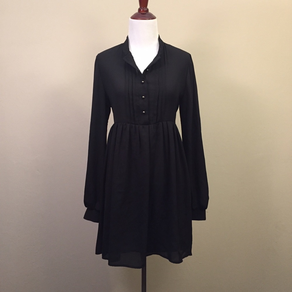 NWOT NastyGal Black Long Sleeve Dress SMALL